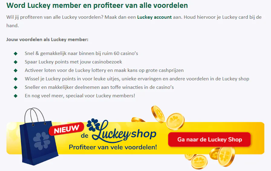 Flash Casino Luckey Shop met beloningen en voordelen voor Luckey-leden